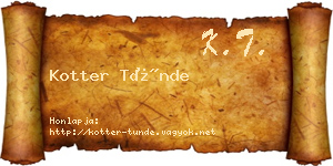 Kotter Tünde névjegykártya