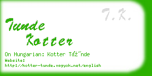 tunde kotter business card